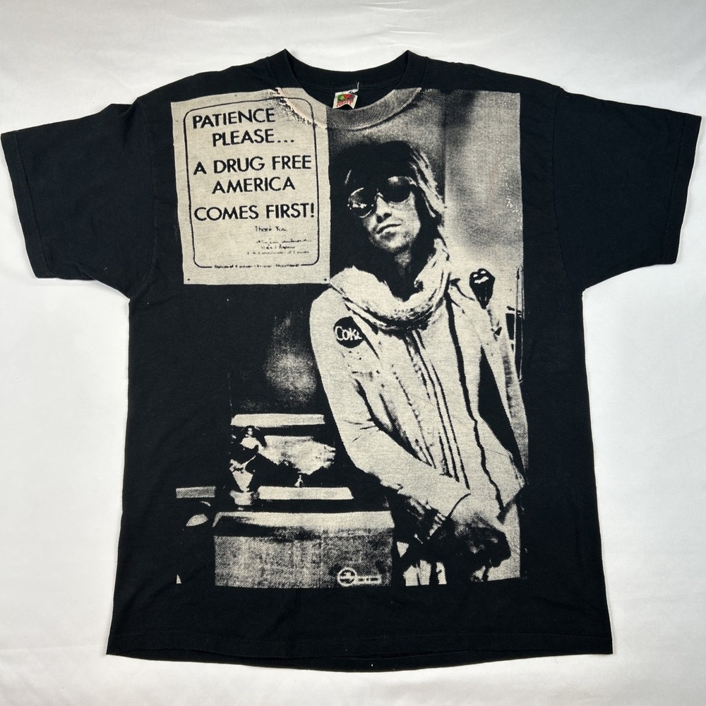 Vintage Y2K 90s Keith Richard's Rolling Stones 2XL T Shirt Drug Free America